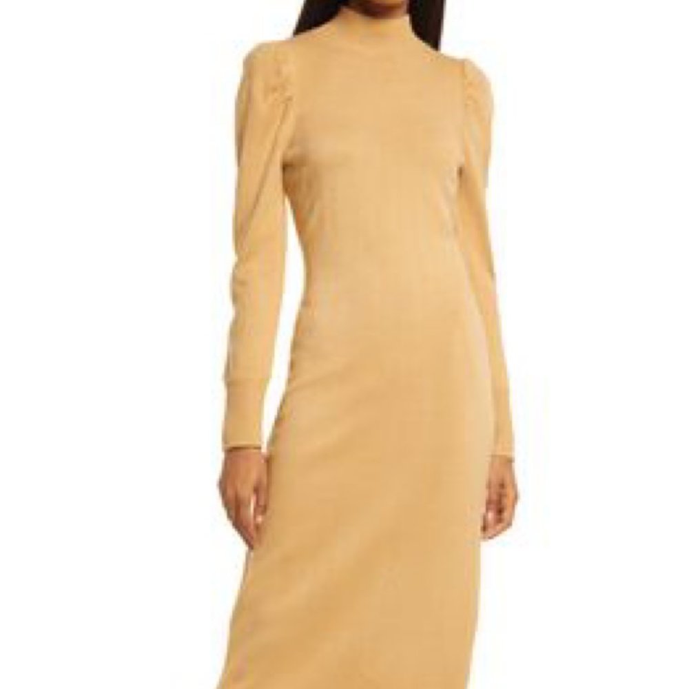 Charles Henry puff sleeve midi sweater dress - size Medium